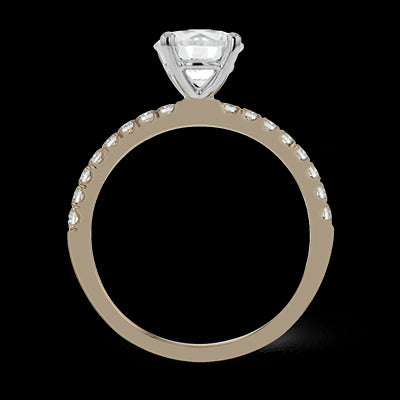 Simon G. Straight 18k Rose Gold Round Cut Engagement Ring
