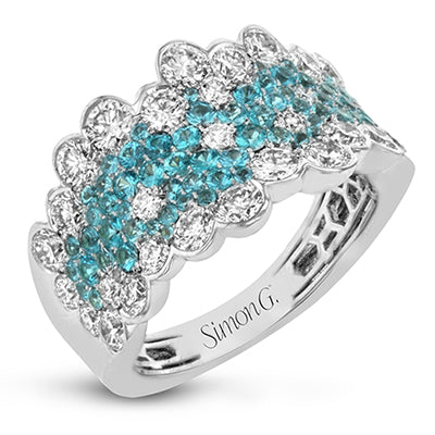 Simon G Fashion Paraiba Tourmaline Ring In 18K Gold With Diamonds (White)