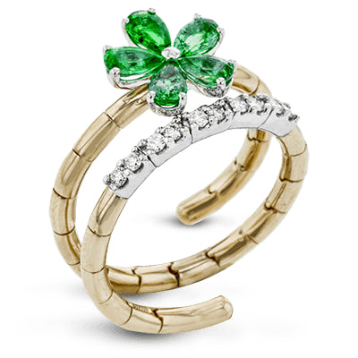 Simon G Fashion Color Ring In 18K Gold With Diamonds (White)