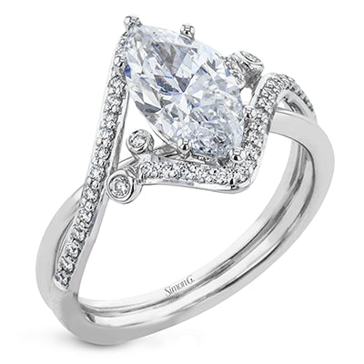 Simon G Bridal Marquise-Cut Criss-Cross Engagement Ring In 18K Gold With Diamonds (White)