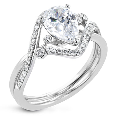 Simon G Bridal Pear-Cut Criss-Cross Engagement Ring In 18K Gold With Diamonds (White)