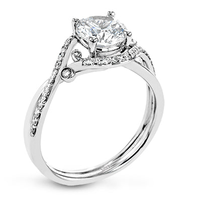 Simon G Bridal Round-Cut Criss-Cross Engagement Ring In 18K Gold With Diamonds (White)