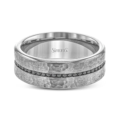 Simon G Men Ring 14k Gold Gray Band (Gray) 0.6 ct Diamond