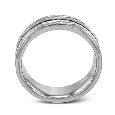 Simon G Men Ring 14k Gold Gray Band (Gray) 0.6 ct Diamond