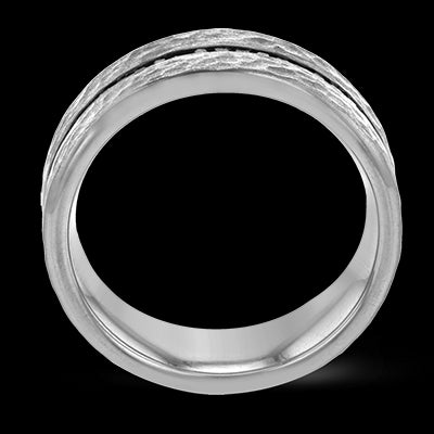 Simon G Men Ring 14k Gold (Black, White) 0.6 ct Diamond