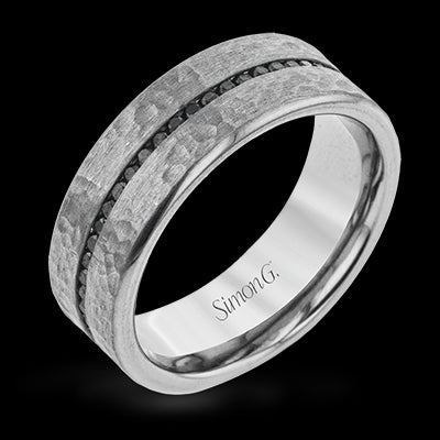 Simon G Men Ring 18k Gold (Black, White) 0.6 ct Diamond