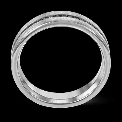 Simon G Men Ring 18k Gold (Black, White) 0.66 ct Diamond