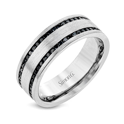 Simon G Men's Wedding Band In 14K Gold With Diamonds (Gray)