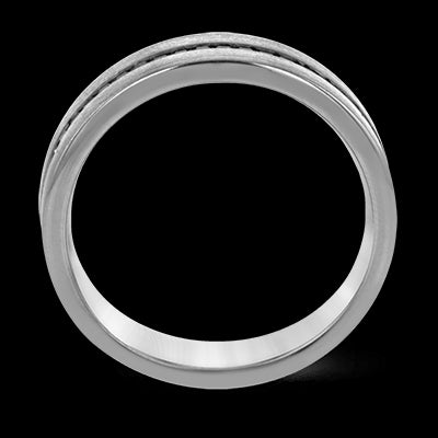 Simon G Men Ring 18k Gold (Black, White) 0.58 ct Diamond