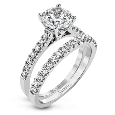 Simon G Bridal Round-Cut Engagement Ring & Matching Wedding Band In 18K Gold With Diamonds (White)