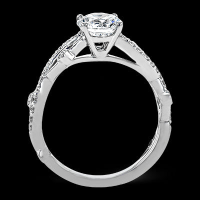 Simon G. 0.22 ctw Criss Cross 18k White Gold Round Cut Engagement Ring