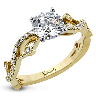 Simon G Bridal Round-Cut Criss-Cross Engagement Ring In 18K Gold With Diamonds (Yellow)