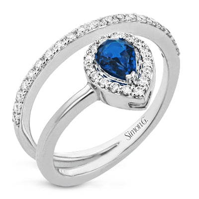 Simon G Fashion Tempera Color Ring In 18K Gold With Diamonds (White)