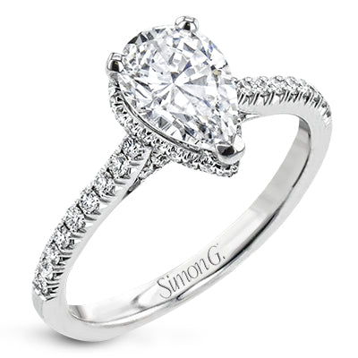 Simon G Bridal Pear-Cut Hidden Halo Engagement Ring In 18K Gold With Diamonds (White)