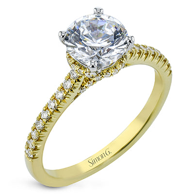 Simon G Bridal Round-Cut Hidden Halo Engagement Ring In 18K Gold With Diamonds (Yellow)