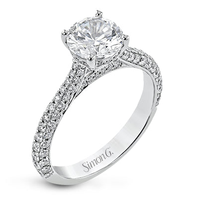 Simon G Bridal Round-Cut Engagement Ring In 18K Gold With Diamonds (White)