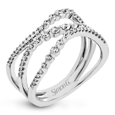 Simon G Fashion Harmonie Right Hand Ring In 18K Gold With Diamonds (White)