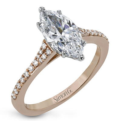 Simon G Bridal Marquise-Cut Engagement Ring In 18K Gold With Diamonds (Rose)
