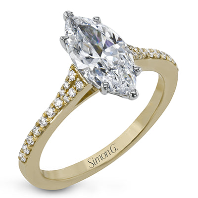 Simon G Bridal Marquise-Cut Engagement Ring In 18K Gold With Diamonds (Yellow)