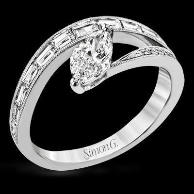 Simon G. 18k White Gold Marquise Cut Wedding Band