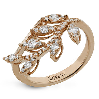 Simon G Fashion Right Hand Ring In 18K Gold With Diamonds (White,Rose)