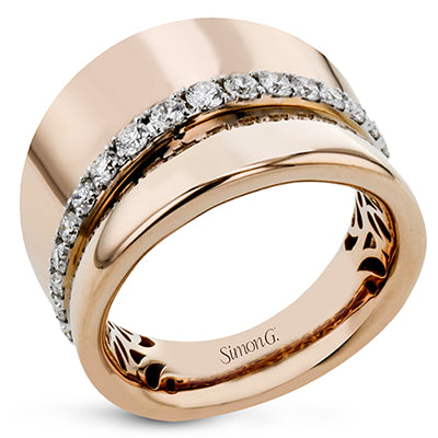 Simon G Fashion Right Hand Ring In 18K Gold With Diamonds (Rose)