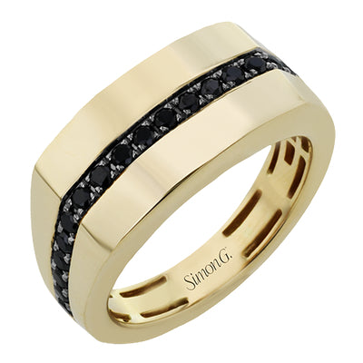 Simon G Men's Wedding Band In 14K Gold With Diamonds (Yellow)