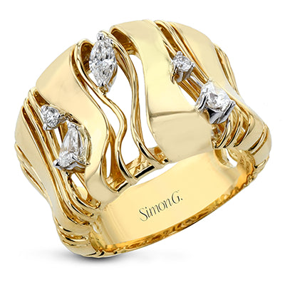 Simon G Fashion Right Hand Ring In 18K Gold With Diamonds (White)