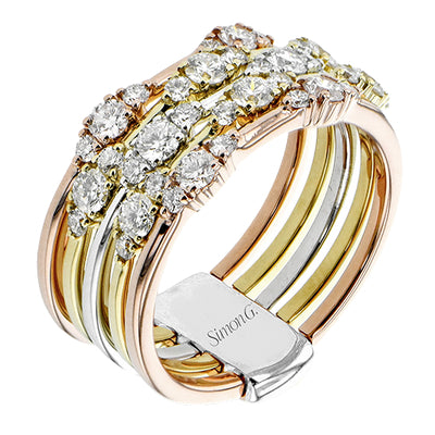 Simon G Fashion Right Hand Ring In 18K Gold With Diamonds (White,Yellow,Rose)