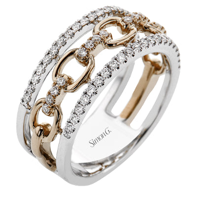 Simon G Fashion Right Hand Ring In 18K Gold With Diamonds (White,Rose)