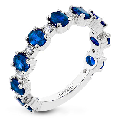 Simon G Fashion Color Ring In 18K Gold With Sapphires And Diamonds (White)