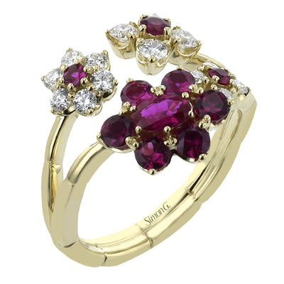 Simon G Fashion Color Ring In 18K Gold With Diamonds (Yellow,White)