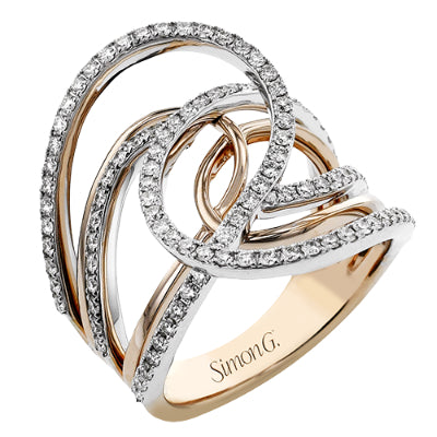 Simon G Fashion Right Hand Ring In 18K Gold With Diamonds (White,Rose)