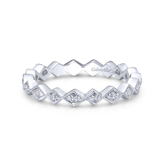 Gabriel & Co. 14k White Gold Stackable Diamond Ring