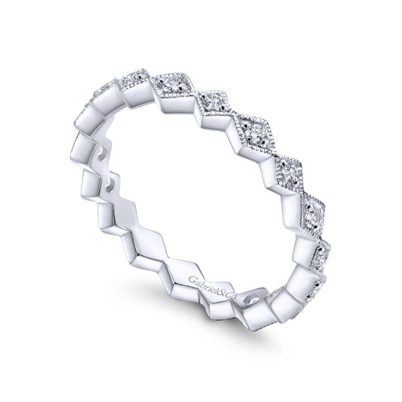 Gabriel & Co. 14k White Gold Stackable Diamond Ring