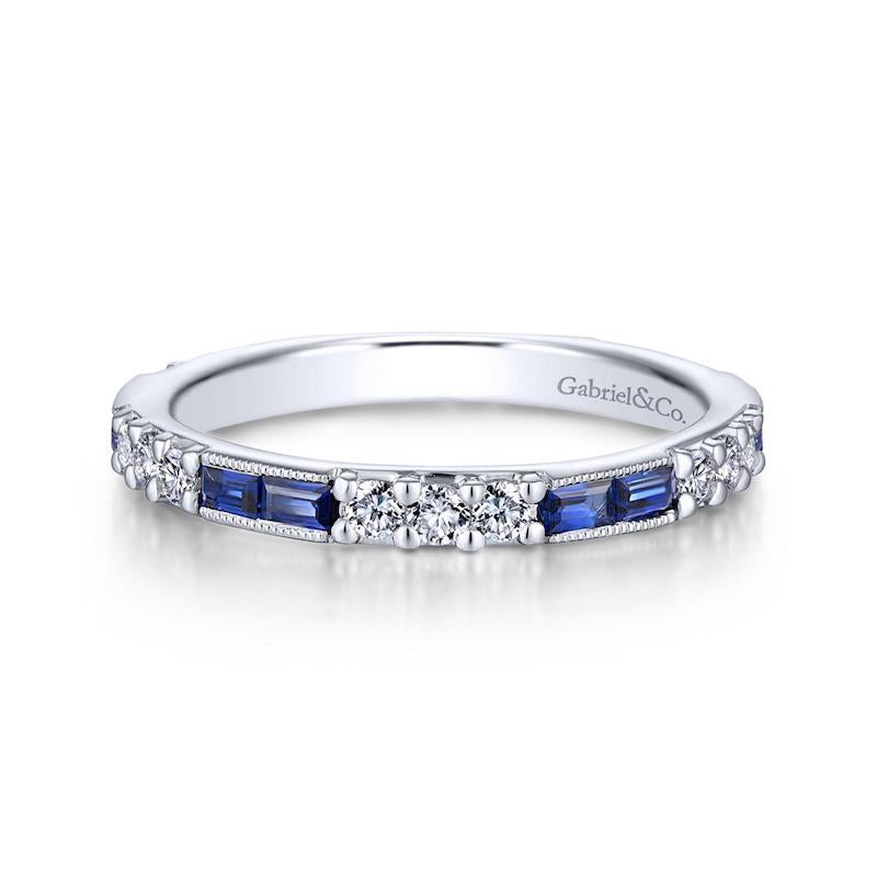 Gabriel & Co. 14k White Gold Stackable Diamond and Gemstone Ring