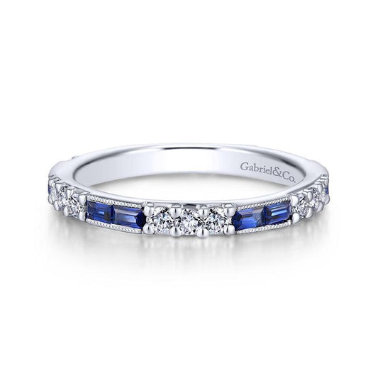 Gabriel & Co. 14k White Gold Stackable Diamond and Gemstone Ring