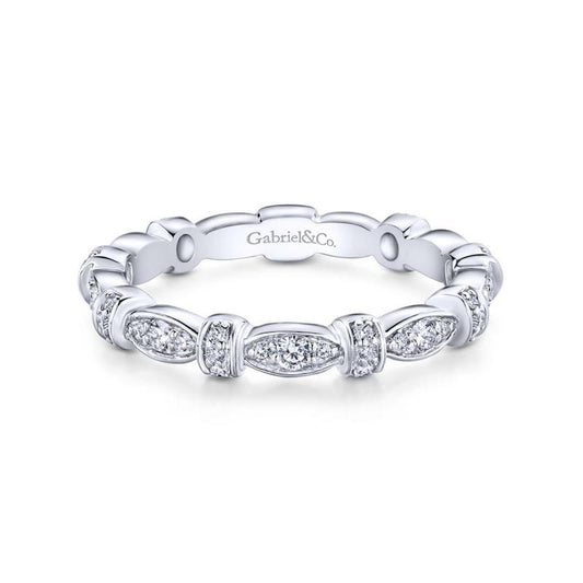 Gabriel & Co. 14k White Gold Stackable Diamond Ring