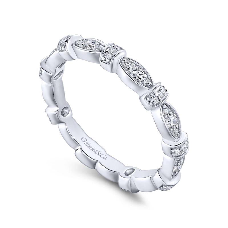 Gabriel & Co. 14k White Gold Stackable Diamond Ring