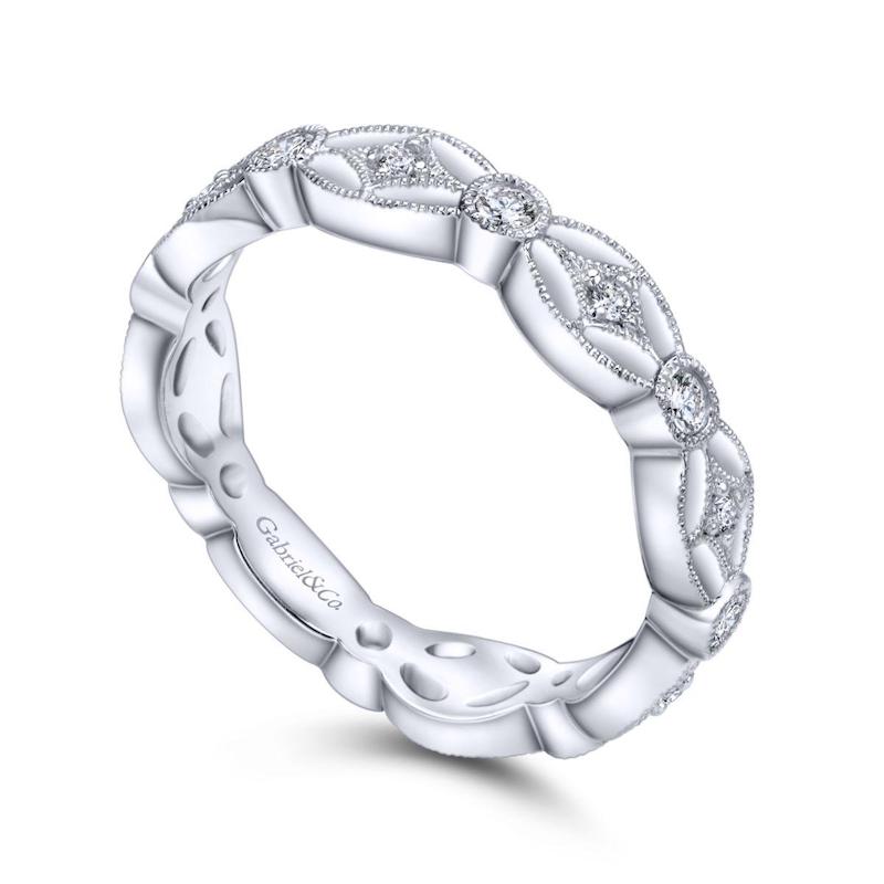 Gabriel & Co. 14k White Gold Stackable Diamond Ring