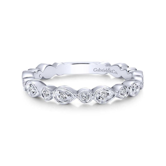 Gabriel & Co. 14k White Gold Stackable Diamond Ring