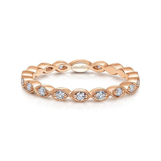 Gabriel & Co. 14k Rose Gold Stackable Diamond Ring