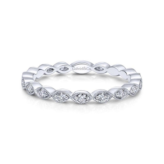 Gabriel & Co. 14k White Gold Stackable Diamond Ring