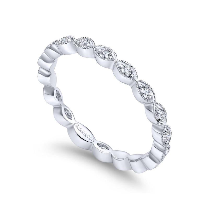 Gabriel & Co. 14k White Gold Stackable Diamond Ring