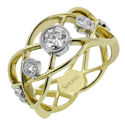 Simon G Fashion Right Hand Ring In 18K Gold With Diamonds (Yellow,White)