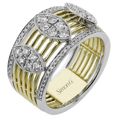 Simon G Fashion Right Hand Ring In 18K Gold With Diamonds (Yellow,White)