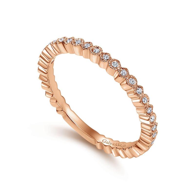 Gabriel & Co. 14k Rose Gold Stackable Diamond Ring