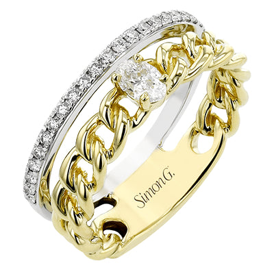 Simon G Fashion Right Hand Ring In 18K Gold With Diamonds (White,Yellow)