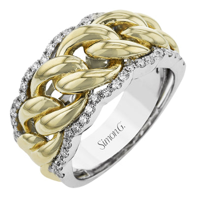 Simon G Fashion Right Hand Ring In 18K Gold With Diamonds (White,Yellow)