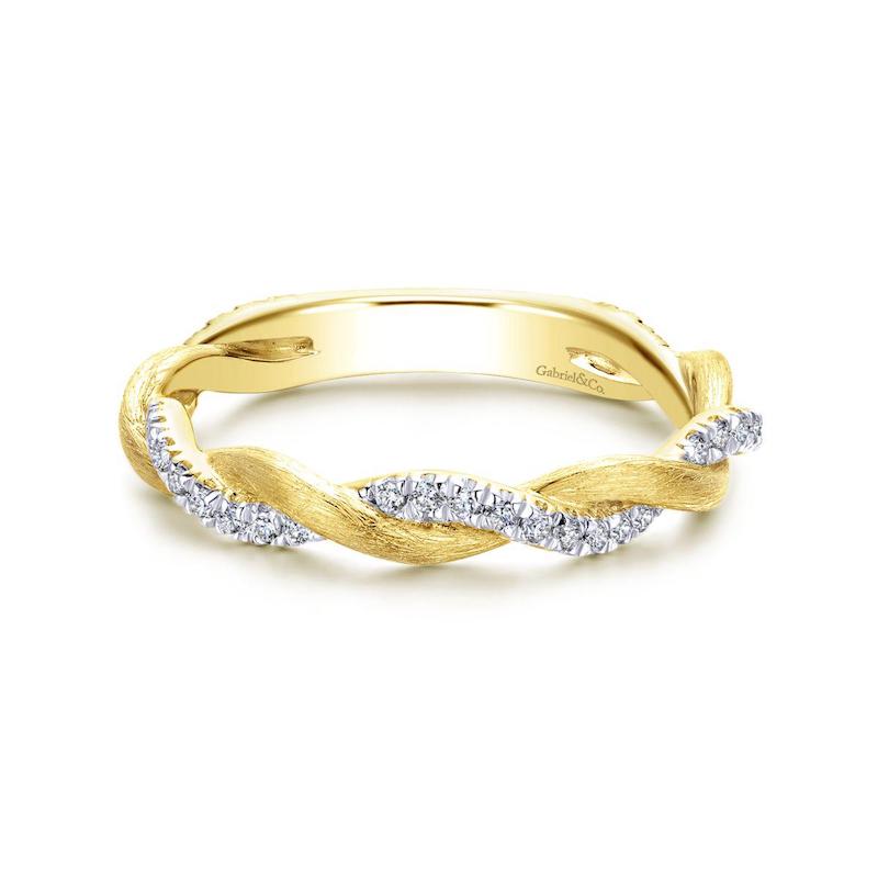 Gabriel & Co. 14k Yellow Gold Stackable Diamond Ring